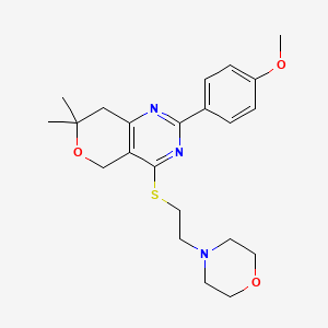 2-(4-methoxyphenyl)-7,7-dimethyl-4-{[2-(4-morpholinyl)ethyl]thio}-7,8-dihydro-5H-pyrano[4,3-d]pyrimidine