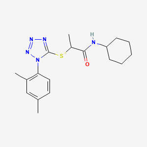 N-cyclohexyl-2-{[1-(2,4-dimethylphenyl)-1H-tetrazol-5-yl]thio}propanamide