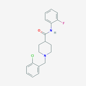 molecular formula C19H20ClFN2O B4436238 1-(2-chlorobenzyl)-N-(2-fluorophenyl)-4-piperidinecarboxamide 