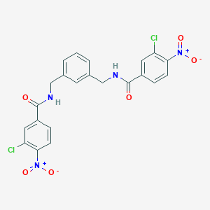 molecular formula C22H16Cl2N4O6 B443624 3-chloro-N-{3-[({3-chloro-4-nitrobenzoyl}amino)methyl]benzyl}-4-nitrobenzamide 