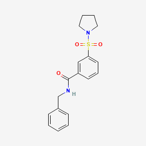 molecular formula C18H20N2O3S B4436242 N-benzyl-3-(1-pyrrolidinylsulfonyl)benzamide 