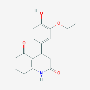 molecular formula C17H19NO4 B4436259 4-(3-ethoxy-4-hydroxyphenyl)-4,6,7,8-tetrahydro-2,5(1H,3H)-quinolinedione 