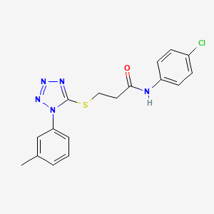 N-(4-chlorophenyl)-3-{[1-(3-methylphenyl)-1H-tetrazol-5-yl]thio}propanamide