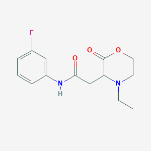 molecular formula C14H17FN2O3 B4436307 2-(4-ethyl-2-oxo-3-morpholinyl)-N-(3-fluorophenyl)acetamide 