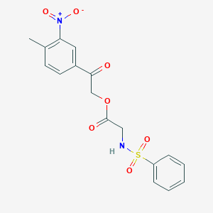 molecular formula C17H16N2O7S B443634 [2-(4-Methyl-3-nitrophenyl)-2-oxoethyl] 2-(benzenesulfonamido)acetate CAS No. 356079-58-8