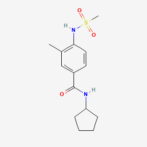 molecular formula C14H20N2O3S B4436389 N-cyclopentyl-3-methyl-4-[(methylsulfonyl)amino]benzamide 