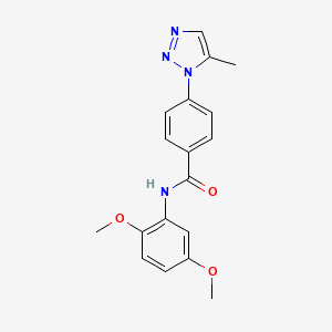 molecular formula C18H18N4O3 B4436390 N-(2,5-dimethoxyphenyl)-4-(5-methyl-1H-1,2,3-triazol-1-yl)benzamide 