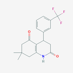 molecular formula C18H18F3NO2 B4436392 7,7-dimethyl-4-[3-(trifluoromethyl)phenyl]-4,6,7,8-tetrahydro-2,5(1H,3H)-quinolinedione 