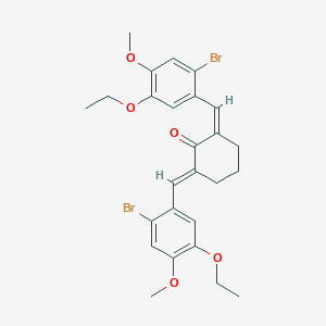 molecular formula C26H28Br2O5 B443641 2,6-Bis(2-bromo-5-ethoxy-4-methoxybenzylidene)cyclohexanone 