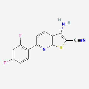 3-amino-6-(2,4-difluorophenyl)thieno[2,3-b]pyridine-2-carbonitrile