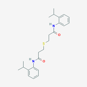 molecular formula C24H32N2O2S B443642 3-{[3-(2-isopropylanilino)-3-oxopropyl]sulfanyl}-N-(2-isopropylphenyl)propanamide 