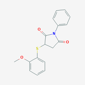 molecular formula C17H15NO3S B443643 3-[(2-Methoxyphenyl)sulfanyl]-1-phenylpyrrolidine-2,5-dione 