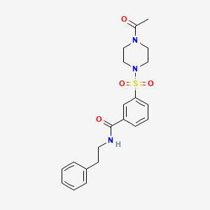 3-[(4-acetyl-1-piperazinyl)sulfonyl]-N-(2-phenylethyl)benzamide