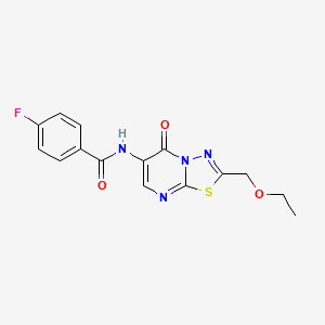 N-[2-(ethoxymethyl)-5-oxo-5H-[1,3,4]thiadiazolo[3,2-a]pyrimidin-6-yl]-4-fluorobenzamide