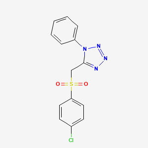 molecular formula C14H11ClN4O2S B4436449 5-{[(4-chlorophenyl)sulfonyl]methyl}-1-phenyl-1H-tetrazole 