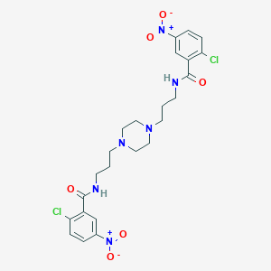 molecular formula C24H28Cl2N6O6 B443645 2-chloro-N-[3-[4-[3-[[(2-chloro-5-nitrophenyl)-oxomethyl]amino]propyl]-1-piperazinyl]propyl]-5-nitrobenzamide 