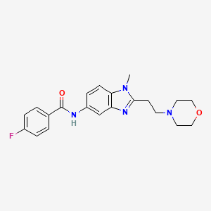 4-fluoro-N-{1-methyl-2-[2-(4-morpholinyl)ethyl]-1H-benzimidazol-5-yl}benzamide