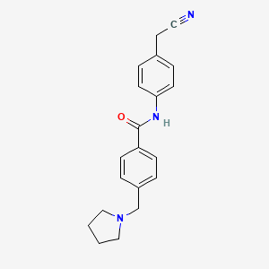 molecular formula C20H21N3O B4436474 N-[4-(cyanomethyl)phenyl]-4-(1-pyrrolidinylmethyl)benzamide 