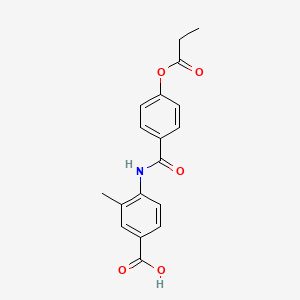 molecular formula C18H17NO5 B4436476 3-methyl-4-{[4-(propionyloxy)benzoyl]amino}benzoic acid 