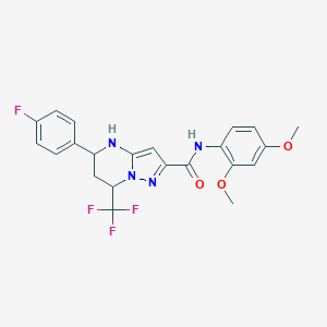 molecular formula C22H20F4N4O3 B443650 N-(2,4-dimethoxyphenyl)-5-(4-fluorophenyl)-7-(trifluoromethyl)-4,5,6,7-tetrahydropyrazolo[1,5-a]pyrimidine-2-carboxamide 
