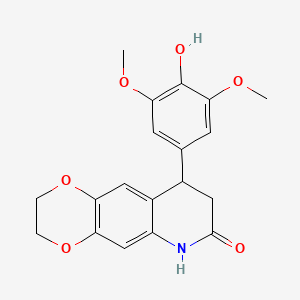 molecular formula C19H19NO6 B4436504 9-(4-hydroxy-3,5-dimethoxyphenyl)-2,3,8,9-tetrahydro[1,4]dioxino[2,3-g]quinolin-7(6H)-one 