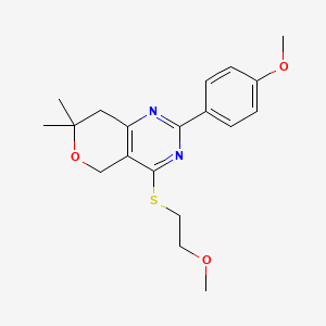 4-[(2-methoxyethyl)thio]-2-(4-methoxyphenyl)-7,7-dimethyl-7,8-dihydro-5H-pyrano[4,3-d]pyrimidine