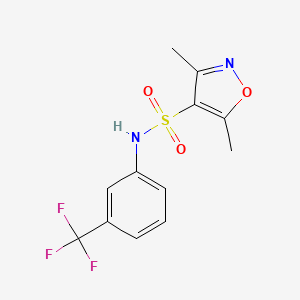 molecular formula C12H11F3N2O3S B4436527 3,5-dimethyl-N-[3-(trifluoromethyl)phenyl]-4-isoxazolesulfonamide 