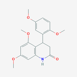 molecular formula C19H21NO5 B4436546 4-(2,5-dimethoxyphenyl)-5,7-dimethoxy-3,4-dihydro-2(1H)-quinolinone 