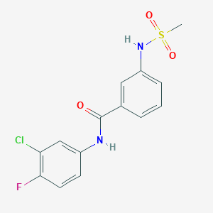 molecular formula C14H12ClFN2O3S B4436548 N-(3-chloro-4-fluorophenyl)-3-[(methylsulfonyl)amino]benzamide 
