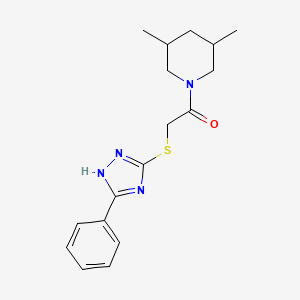 molecular formula C17H22N4OS B4436560 3,5-dimethyl-1-{[(5-phenyl-4H-1,2,4-triazol-3-yl)thio]acetyl}piperidine 