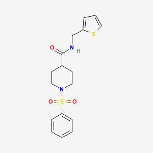 molecular formula C17H20N2O3S2 B4436578 1-(phenylsulfonyl)-N-(2-thienylmethyl)-4-piperidinecarboxamide 