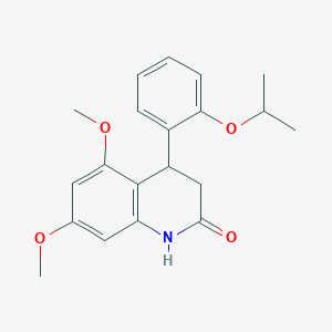 molecular formula C20H23NO4 B4436593 4-(2-isopropoxyphenyl)-5,7-dimethoxy-3,4-dihydro-2(1H)-quinolinone 