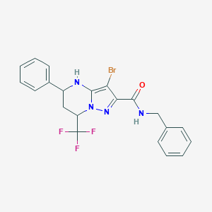 molecular formula C21H18BrF3N4O B443661 N-benzyl-3-bromo-5-phenyl-7-(trifluoromethyl)-4,5,6,7-tetrahydropyrazolo[1,5-a]pyrimidine-2-carboxamide 