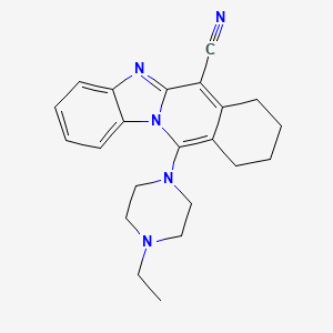 molecular formula C22H25N5 B4436622 11-(4-ethyl-1-piperazinyl)-7,8,9,10-tetrahydrobenzimidazo[1,2-b]isoquinoline-6-carbonitrile 