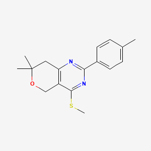 7,7-dimethyl-2-(4-methylphenyl)-4-(methylthio)-7,8-dihydro-5H-pyrano[4,3-d]pyrimidine