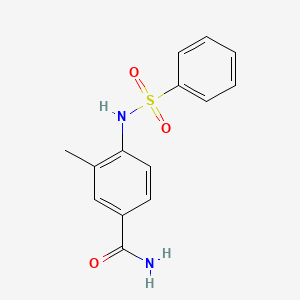 molecular formula C14H14N2O3S B4436636 3-methyl-4-[(phenylsulfonyl)amino]benzamide 