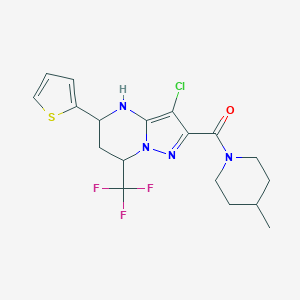 3-Chloro-2-[(4-methyl-1-piperidinyl)carbonyl]-5-(2-thienyl)-7-(trifluoromethyl)-4,5,6,7-tetrahydropyrazolo[1,5-a]pyrimidine