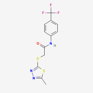molecular formula C12H10F3N3OS2 B4436661 2-[(5-methyl-1,3,4-thiadiazol-2-yl)thio]-N-[4-(trifluoromethyl)phenyl]acetamide 