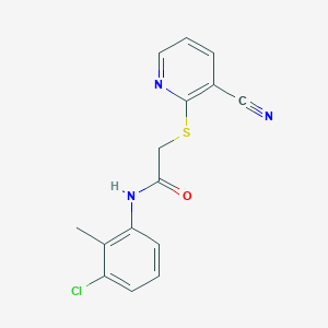 molecular formula C15H12ClN3OS B4436698 N-(3-chloro-2-methylphenyl)-2-[(3-cyano-2-pyridinyl)thio]acetamide 