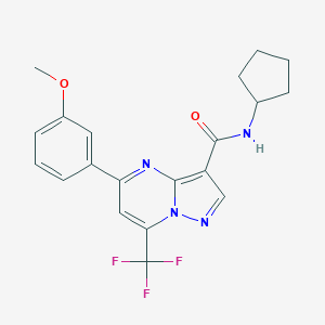 molecular formula C20H19F3N4O2 B443670 N-cyclopentyl-5-(3-methoxyphenyl)-7-(trifluoromethyl)pyrazolo[1,5-a]pyrimidine-3-carboxamide 