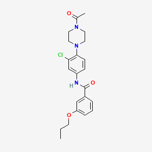 molecular formula C22H26ClN3O3 B4436715 N-[4-(4-acetyl-1-piperazinyl)-3-chlorophenyl]-3-propoxybenzamide 