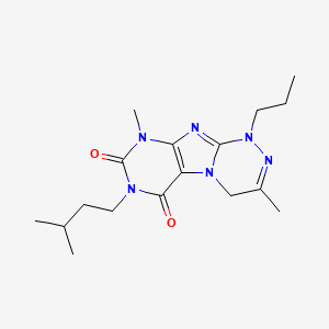 molecular formula C17H26N6O2 B4436716 3,9-dimethyl-7-(3-methylbutyl)-1-propyl-1,4-dihydro[1,2,4]triazino[3,4-f]purine-6,8(7H,9H)-dione 