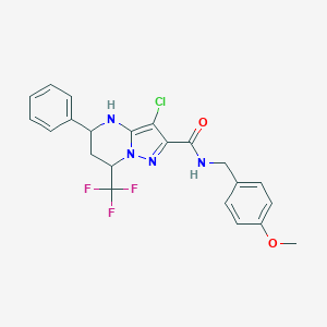 3-chloro-N-(4-methoxybenzyl)-5-phenyl-7-(trifluoromethyl)-4,5,6,7-tetrahydropyrazolo[1,5-a]pyrimidine-2-carboxamide