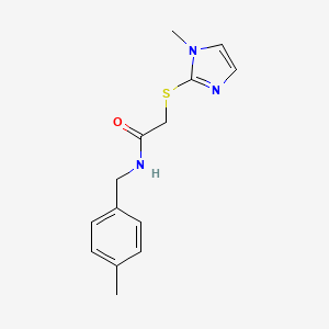 molecular formula C14H17N3OS B4436761 N-(4-methylbenzyl)-2-[(1-methyl-1H-imidazol-2-yl)thio]acetamide 