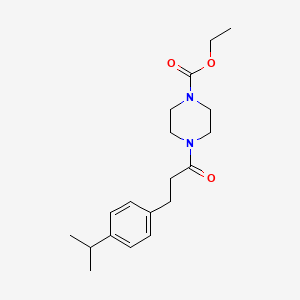 molecular formula C19H28N2O3 B4436793 ethyl 4-[3-(4-isopropylphenyl)propanoyl]-1-piperazinecarboxylate 