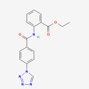 molecular formula C17H15N5O3 B4436808 ethyl 2-{[4-(1H-tetrazol-1-yl)benzoyl]amino}benzoate 