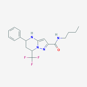 molecular formula C18H21F3N4O B443684 N-butyl-5-phenyl-7-(trifluoromethyl)-4,5,6,7-tetrahydropyrazolo[1,5-a]pyrimidine-2-carboxamide 