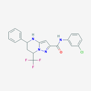 molecular formula C20H16ClF3N4O B443685 N-(3-chlorophenyl)-5-phenyl-7-(trifluoromethyl)-4,5,6,7-tetrahydropyrazolo[1,5-a]pyrimidine-2-carboxamide 