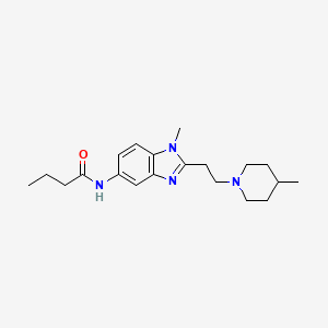 molecular formula C20H30N4O B4436857 N-{1-methyl-2-[2-(4-methyl-1-piperidinyl)ethyl]-1H-benzimidazol-5-yl}butanamide 