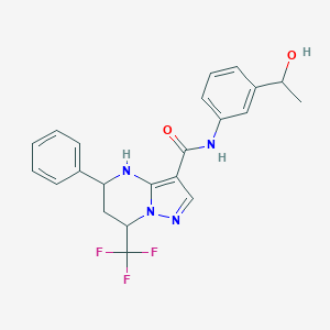 molecular formula C22H21F3N4O2 B443686 N-[3-(1-hydroxyethyl)phenyl]-5-phenyl-7-(trifluoromethyl)-4,5,6,7-tetrahydropyrazolo[1,5-a]pyrimidine-3-carboxamide 